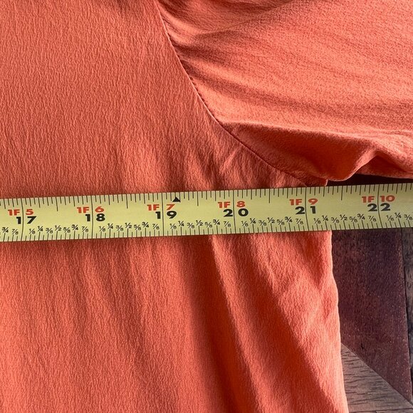 Lafayette‎ 148 NY Sz 10 100% Silk Button Up Shirt Top Burnt Orange Quiet Luxury - Picture 13 of 14